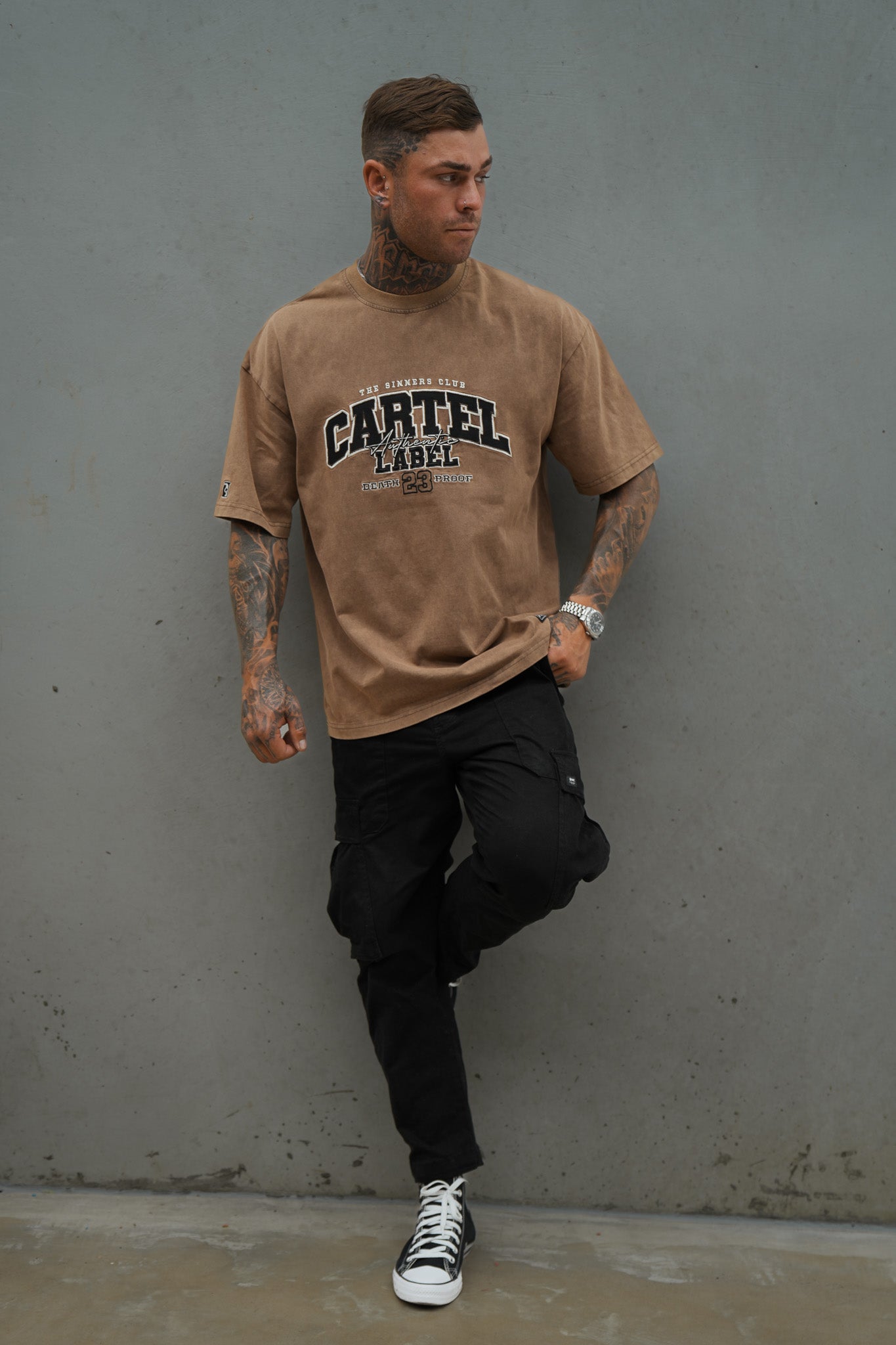 The Team Tee - Washed Brown