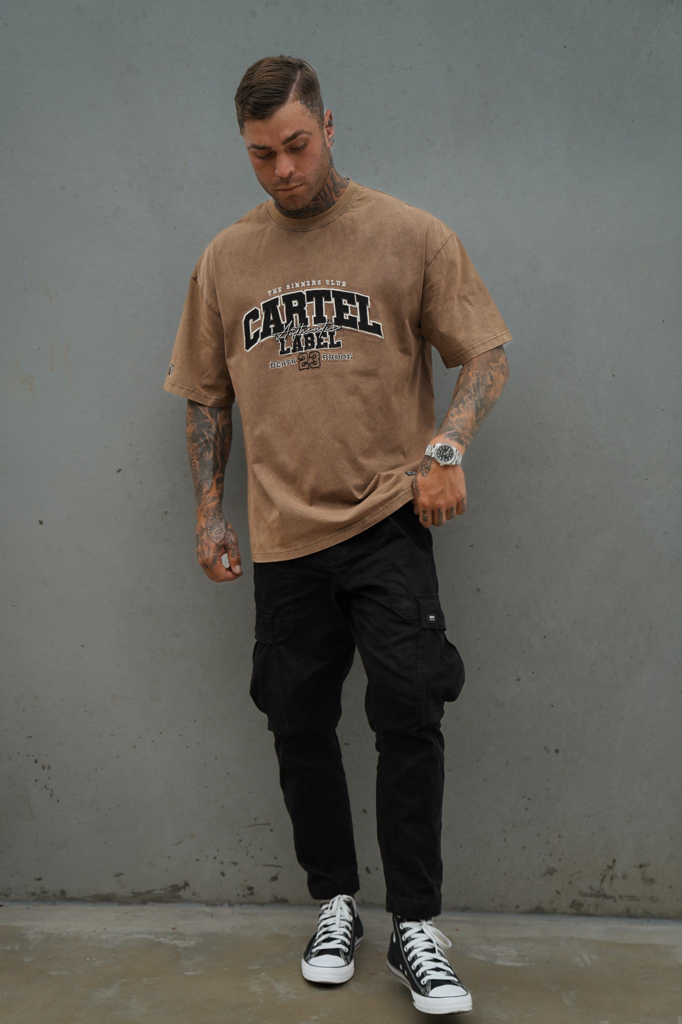 The Team Tee - Washed Brown