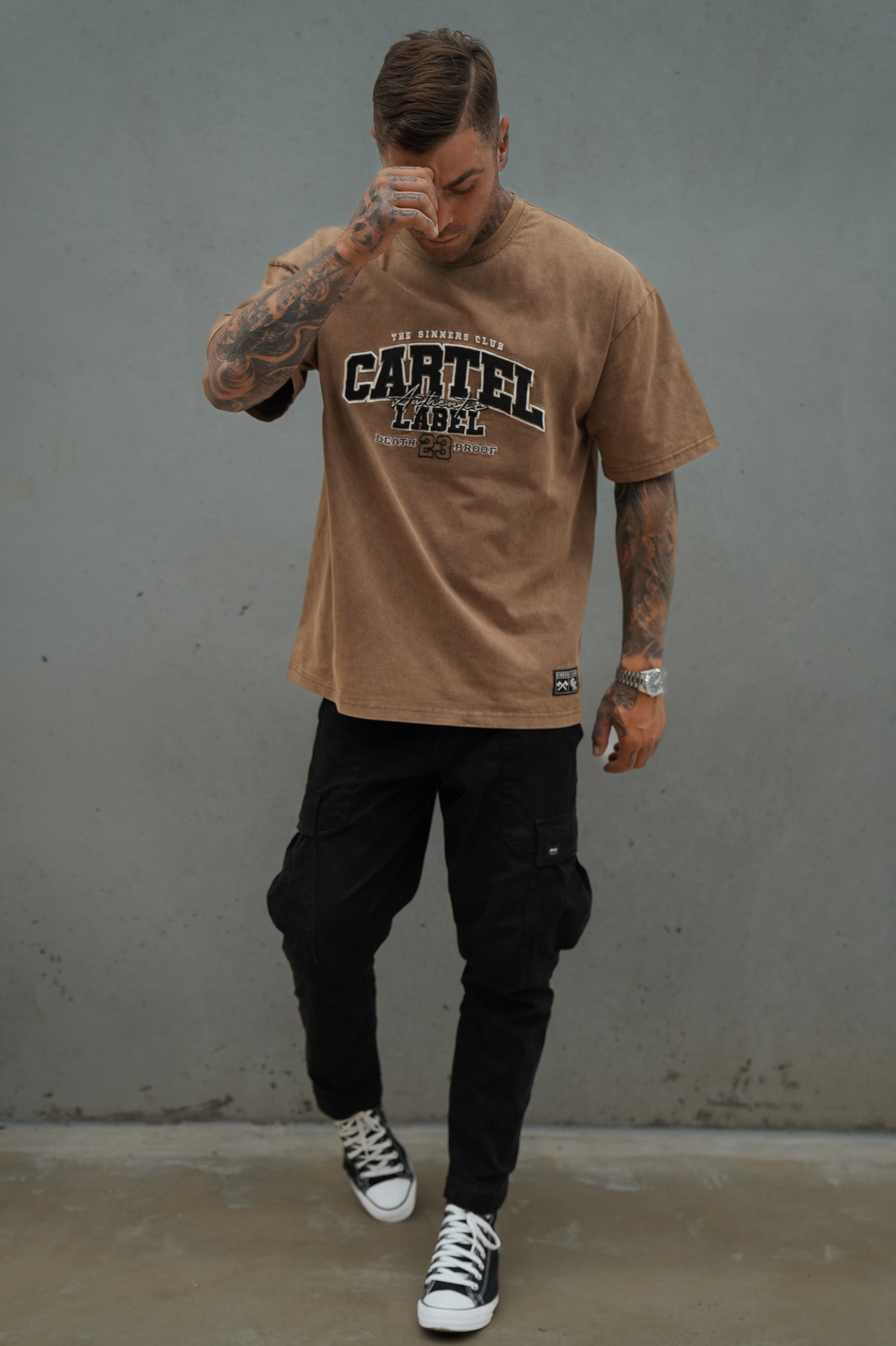 The Team Tee - Washed Brown