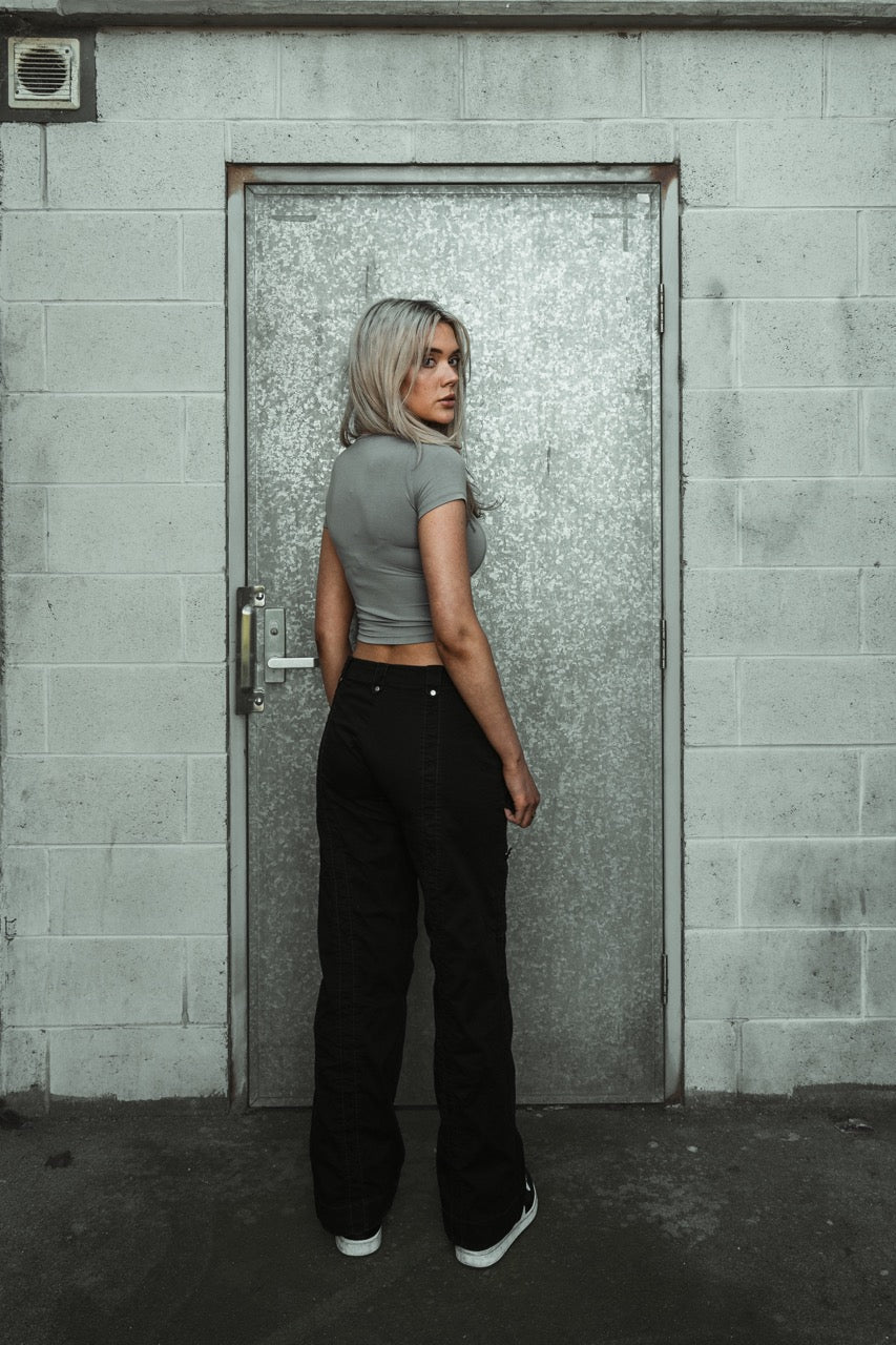 The Sorority Baby Tee - Grey