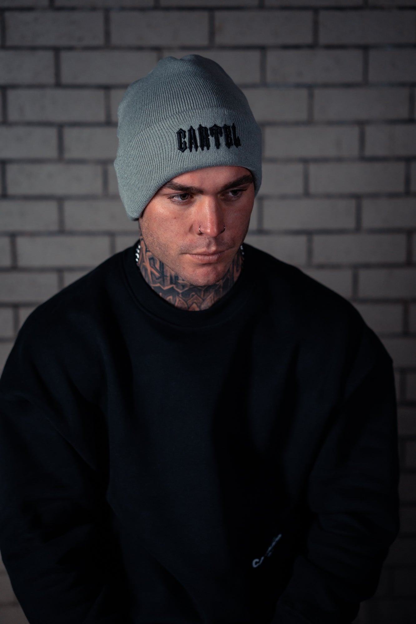 The Baddie Beanie - Grey/Black