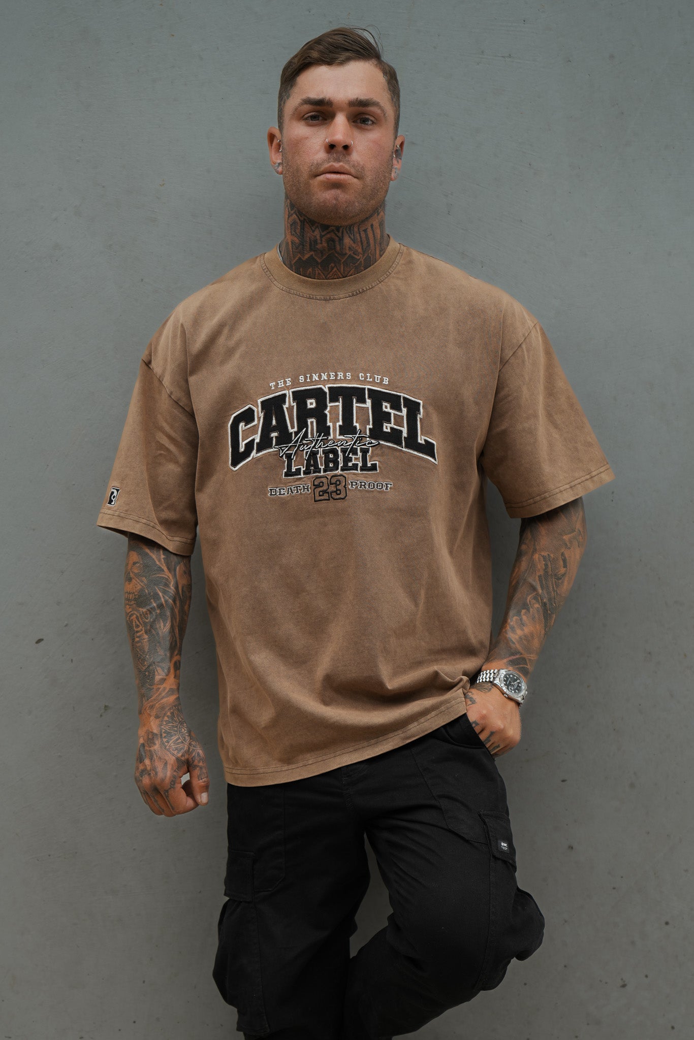 The Team Tee - Washed Brown