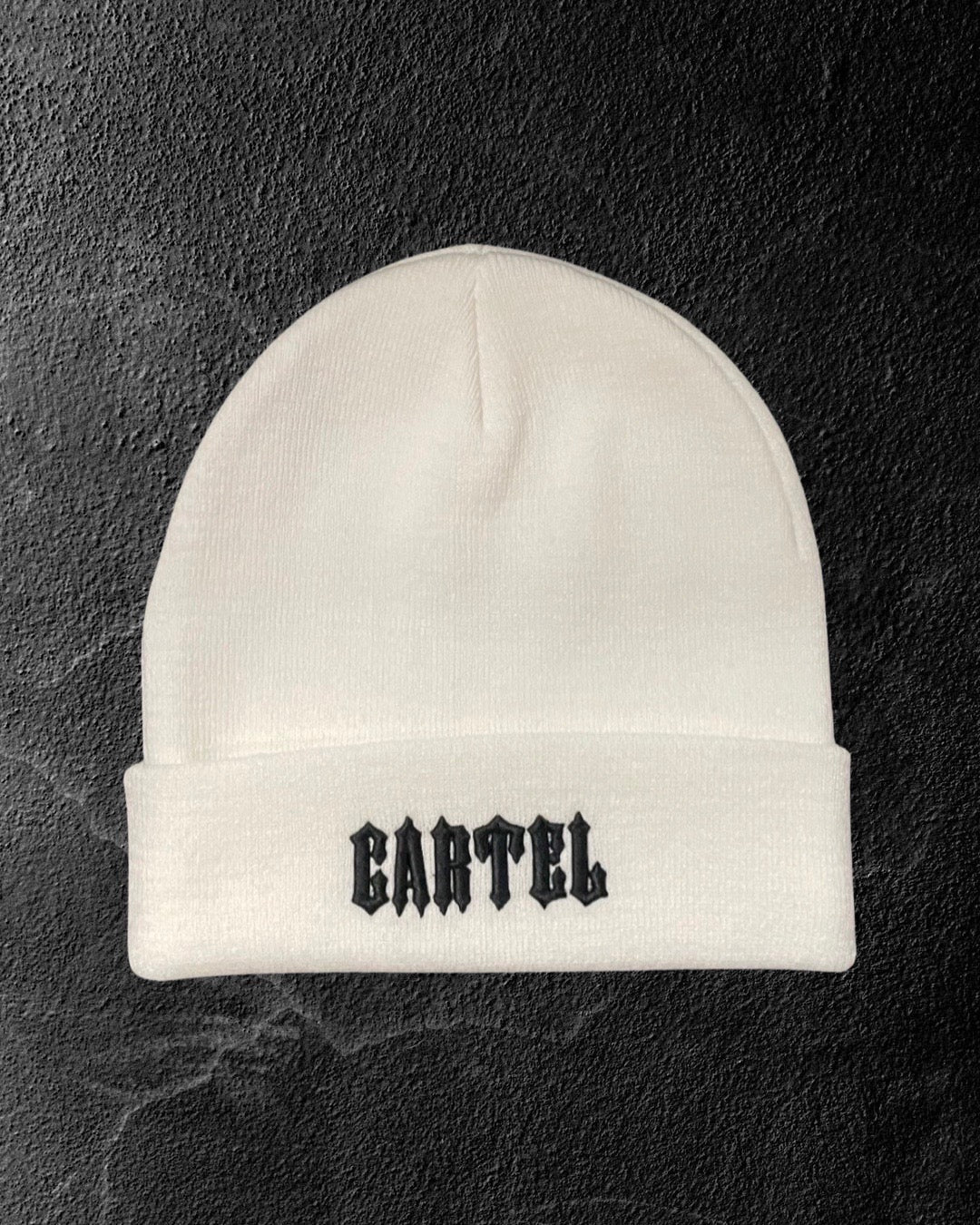 The Baddie Beanie - White/Black
