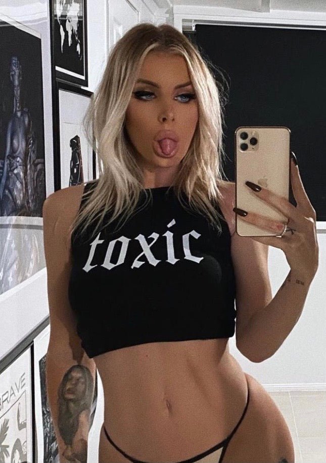The Toxic Cropped Tank - Black/White