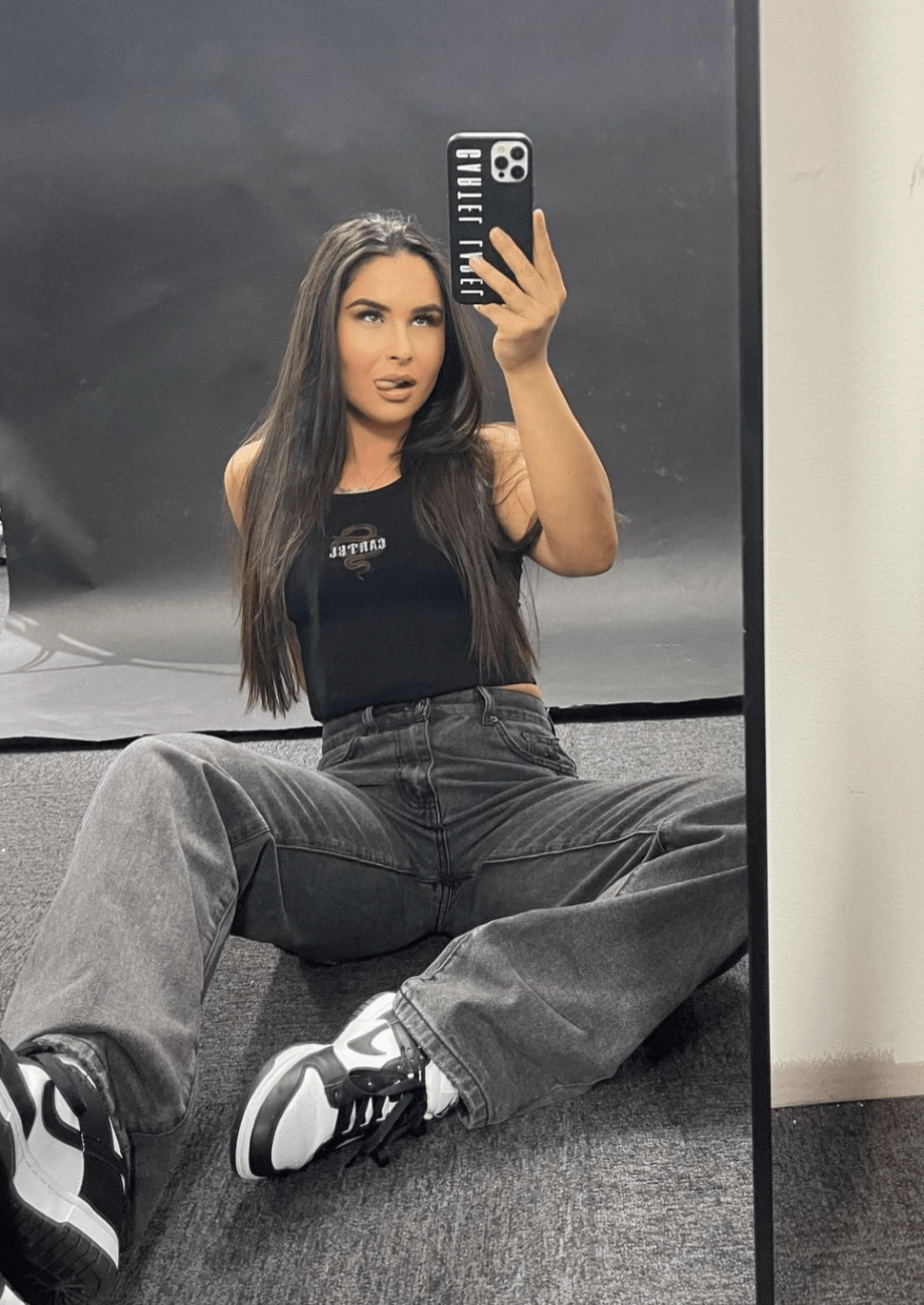 The Bite Me Cropped Singlet - Black